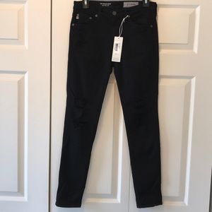 AG The Legging Ankle Super Skinny Black Jeans